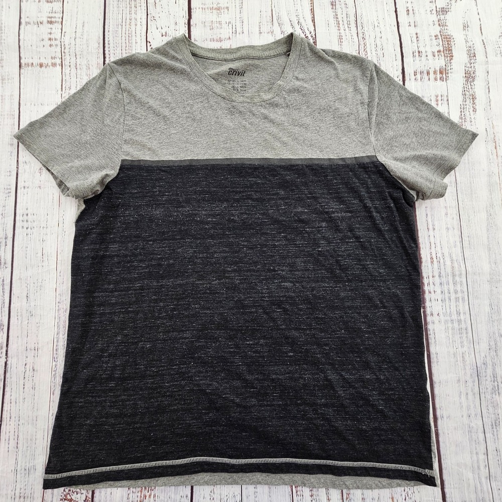 Crivit Gray Short Sleeve Cotton Blend T-Shirt Men's L